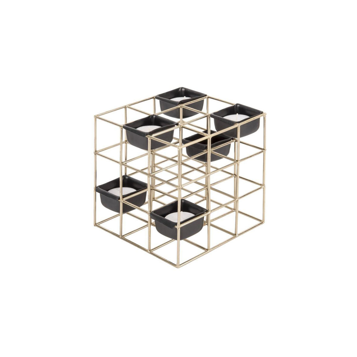 PRESENT TIME Photophore en métal design Tabia - L. 15 x l. 15 cm - Doré