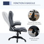 Voir la diapositive 5 : VINSETTO Vinsetto Fauteuil de bureau direction ergonomique hauteur réglable dossier inclinable toile de lin gris chiné
