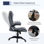 Voir la diapositive 5 : VINSETTO Vinsetto Fauteuil de bureau direction ergonomique hauteur réglable dossier inclinable toile de lin gris chiné