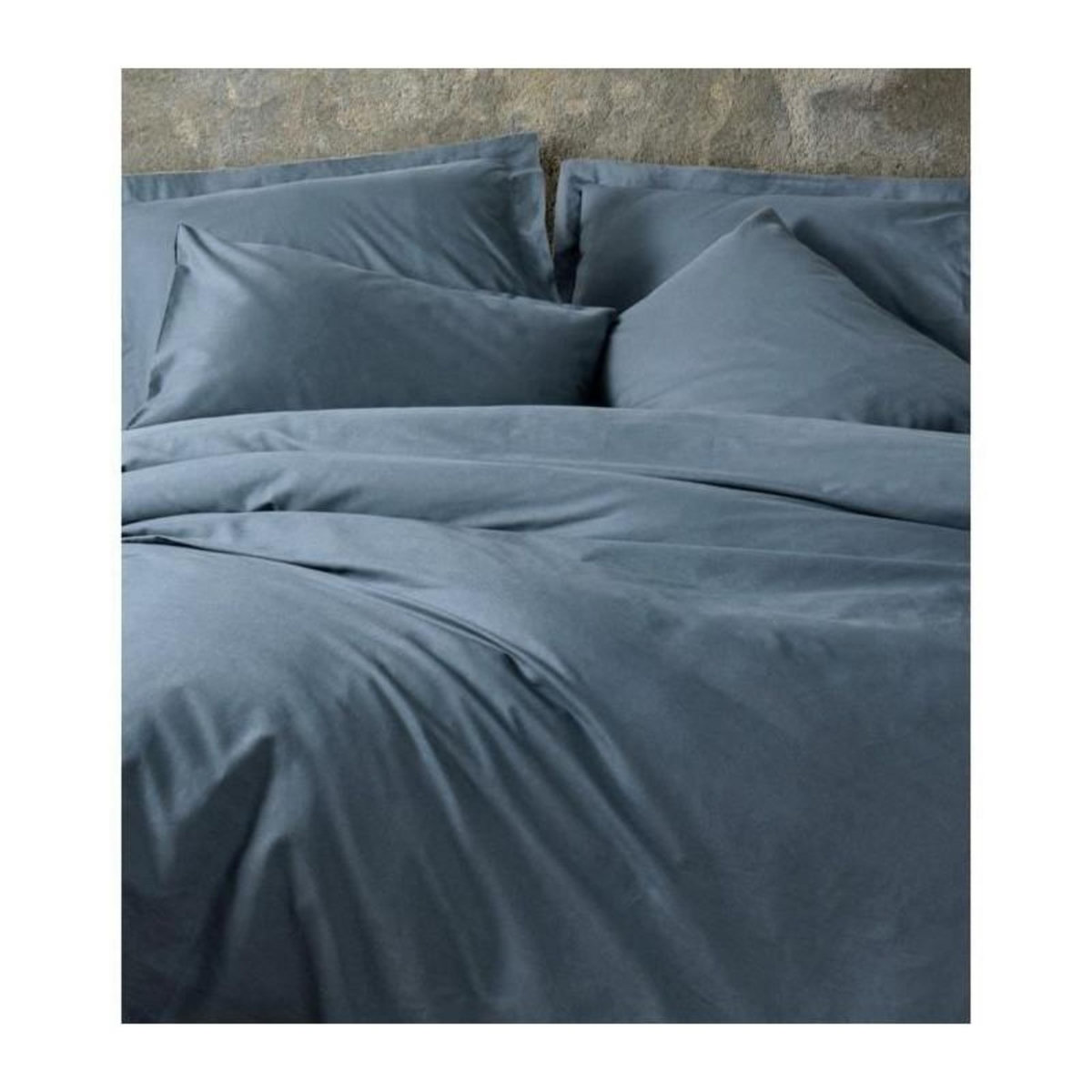 GENERIQUE Parure de lit - 129CTN64626 - 1 housse de couette 220 x 240 cm + 2 taies d'oreiller 60 x 60 cm - 100% coton ranforcé - Anthraci