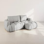 Voir la diapositive 6 : BEST MOBILIER Yulin - canapé d'angle droit 4 places convertible avec coffre en tissu bouclette
