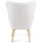 Voir la diapositive 4 : ID MARKET Fauteuil scandinave IVAR avec repose pieds en tissu bouclette blanc