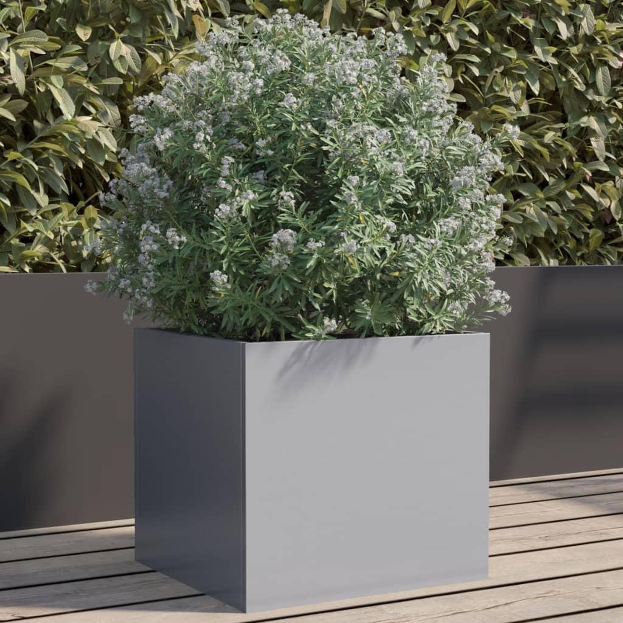 VIDAXL Jardiniere argente 32x30x29 cm acier galvanise