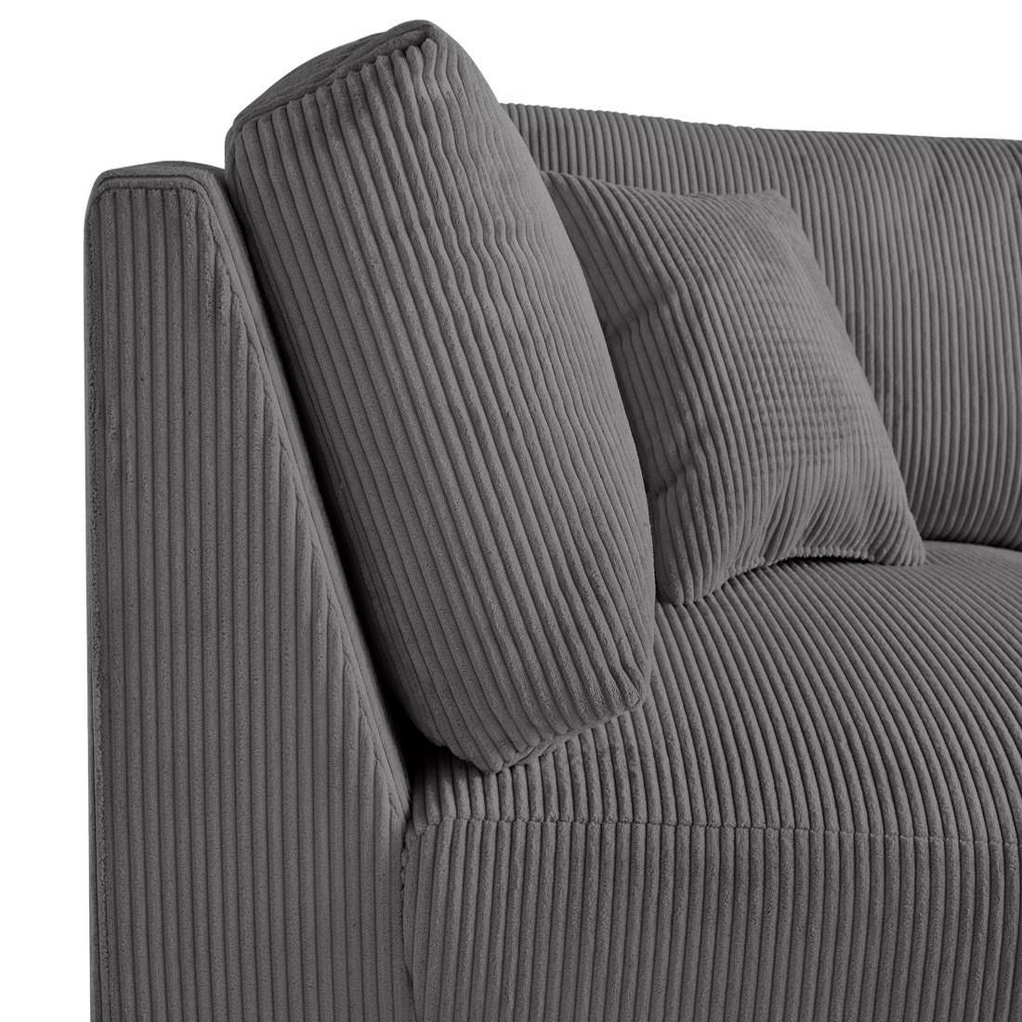 Voir la diapositive 5 : BEST MOBILIER Garance - module d'assise d'angle réversible - en velours côtelé