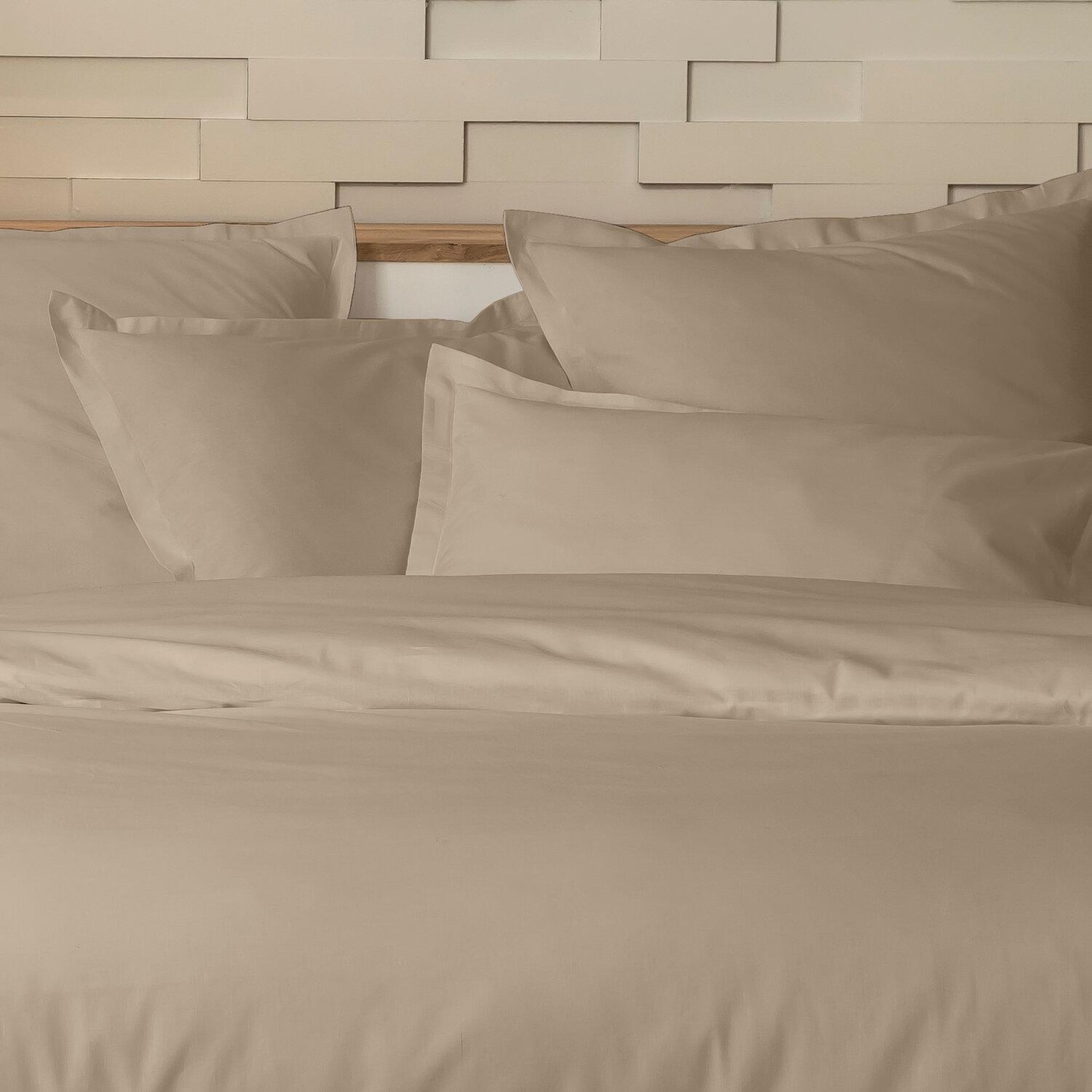 Voir la diapositive 3 : Home collection Parure de couette 100%percale de coton 80 fils/cm2-uni lin