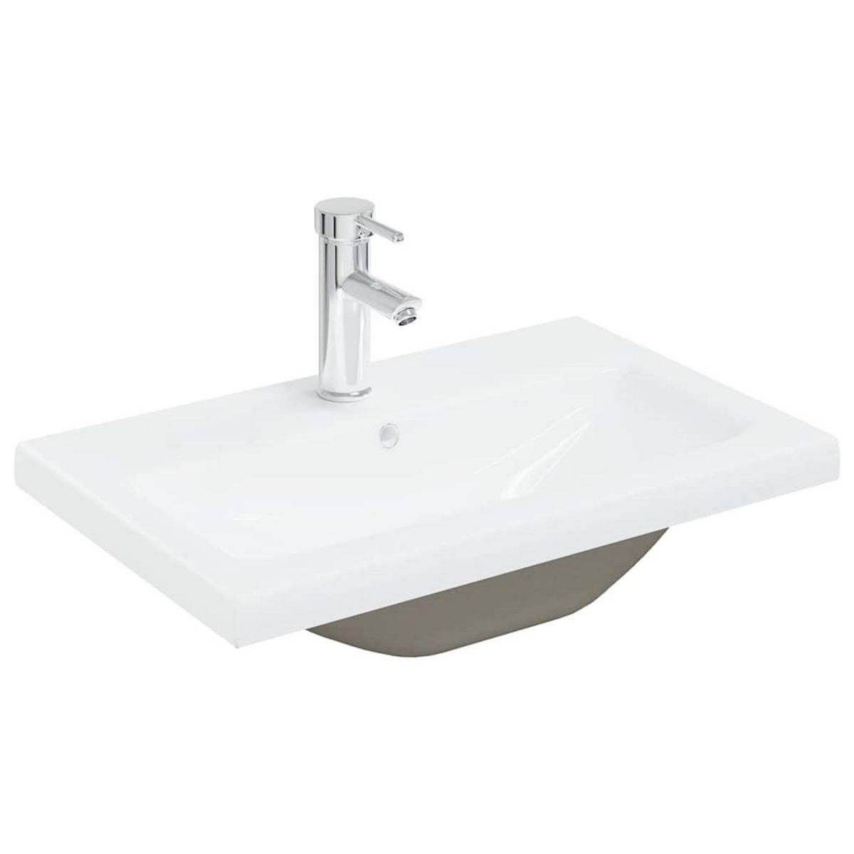 VIDAXL Meuble lavabo avec bassin et robinet integres vieux bois