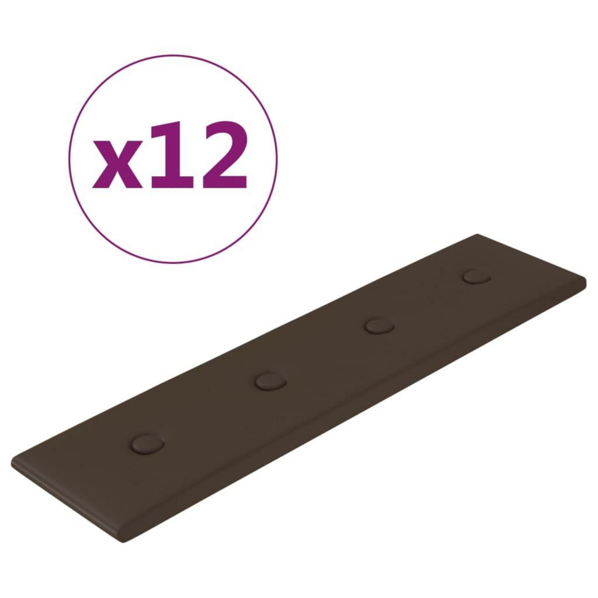 VIDAXL Panneaux muraux 12 pcs Marron 60x15 cm Similicuir 1,08 m^2