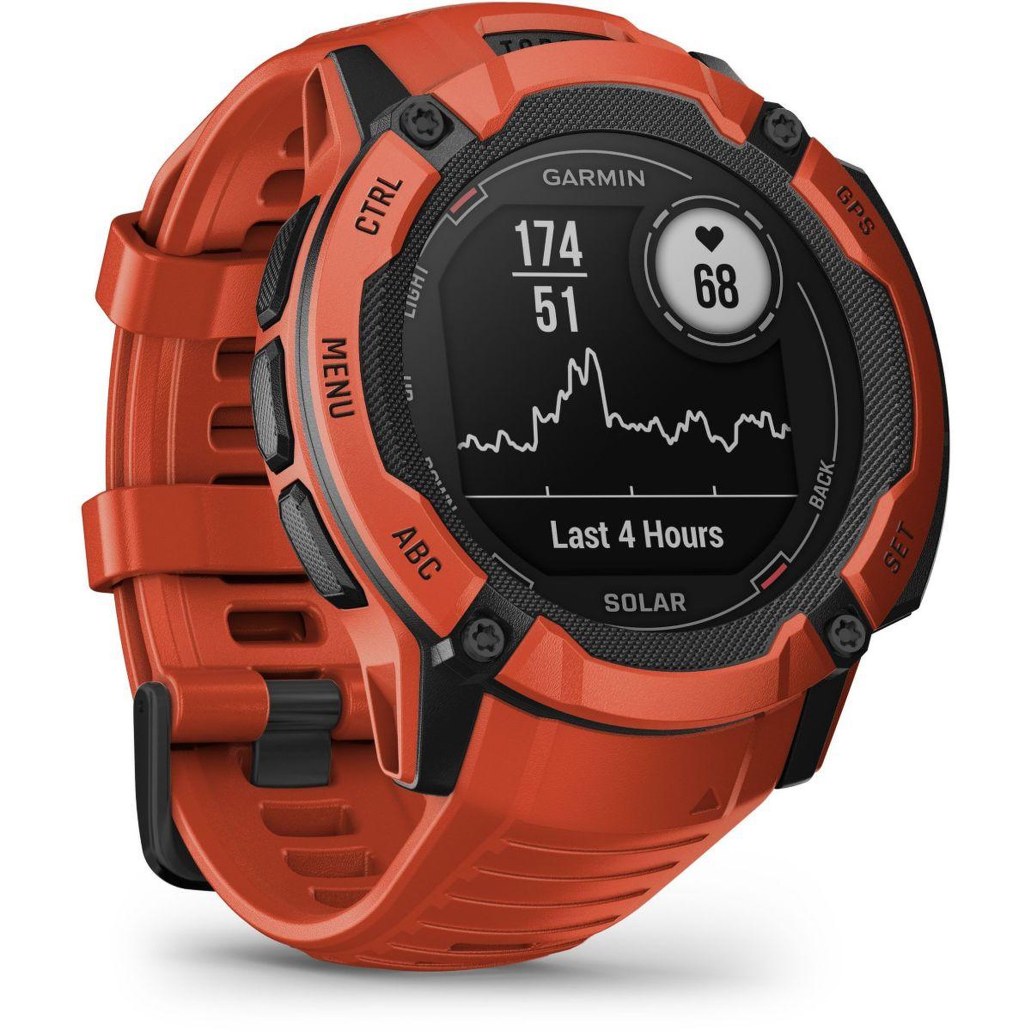 Voir la diapositive 3 : GARMIN Montre sport Instinct 2X Solar Flame red