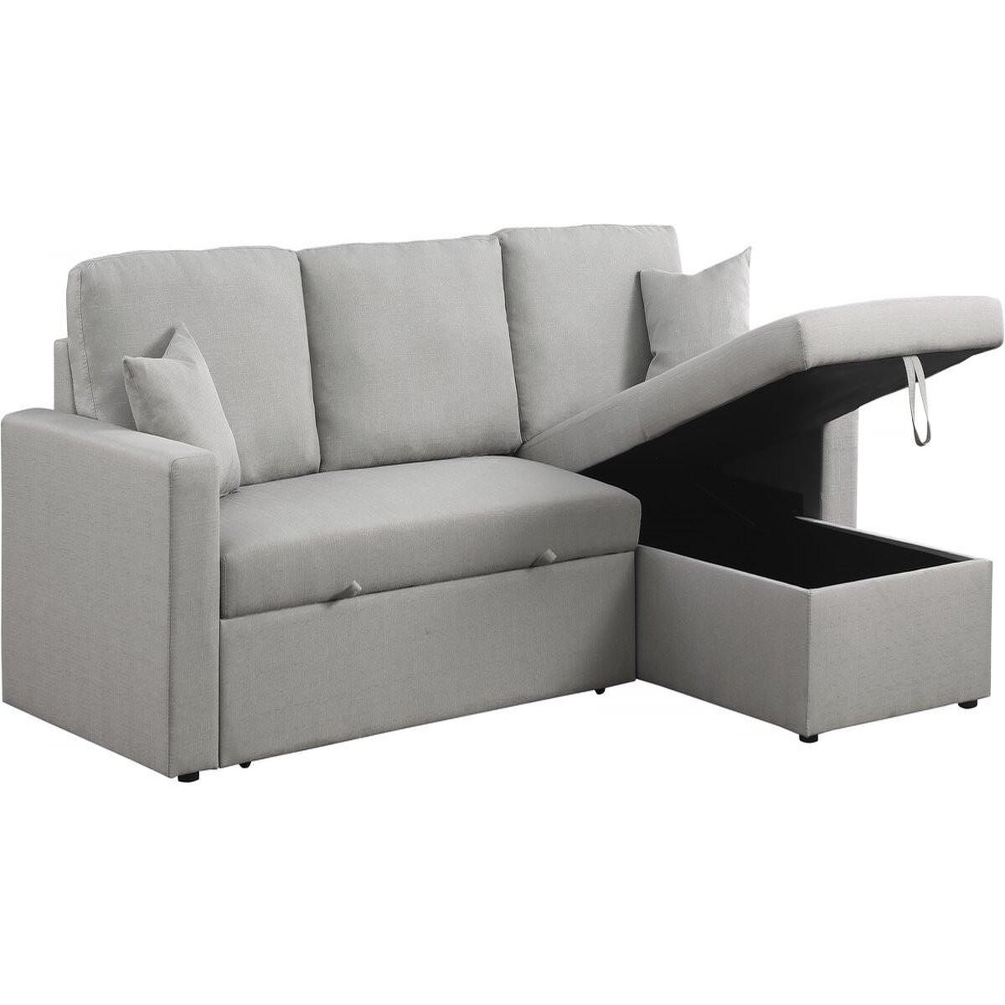 Habitat et Jardin Canapé d'angle convertible/ réversible avec coffre  Alain  - 3 places - Gris clair