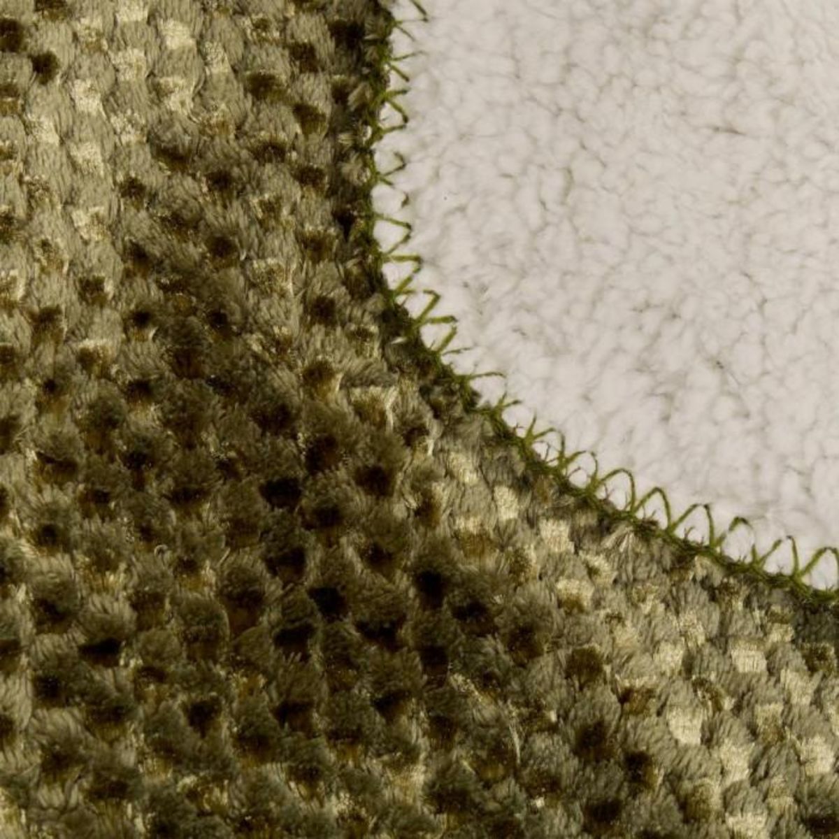 ATMOSPHERA Plaid Sherpa en Flanelle  Lyno  130x170cm Vert Kaki