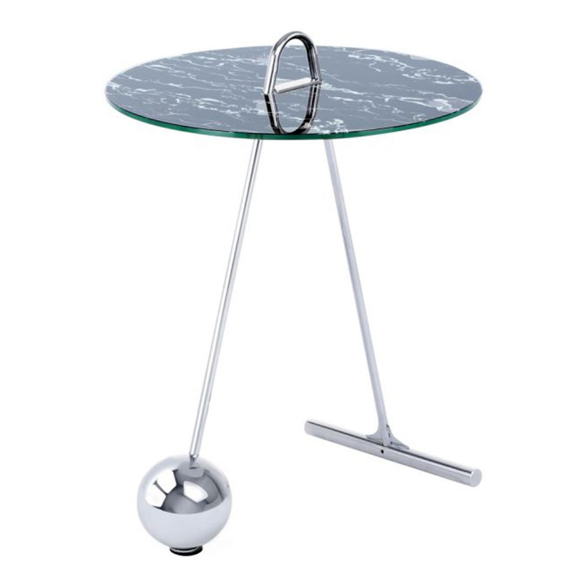 Paris Prix Table d'appoint design  pendule  60cm argent & noir