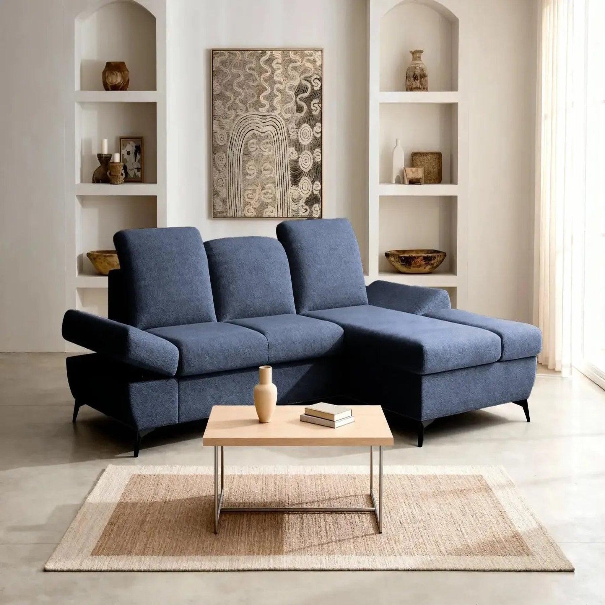 Voir la diapositive 5 : CASANOVA PARIS Livia - canapé d'angle convertible tissu chiné