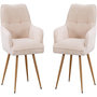 Voir la diapositive 1 : Habitat et Jardin Lot de 2 chaises en velours côtelé   Mayra  - 60 x 56 x 88 cm - Beige