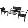 Voir la diapositive 1 : VIDAXL Salon de jardin 4 pcs Textilene Noir