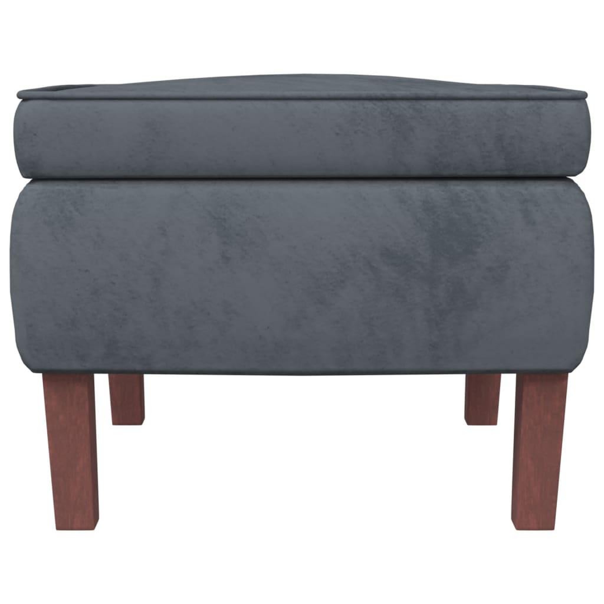 Voir la diapositive 3 : VIDAXL Tabouret avec pieds en bois Gris fonce Velours