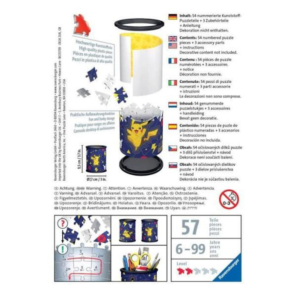 RAVENSBURGER Puzzle 3D Pot a crayons 54 pieces - Pokemon