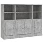 Voir la diapositive 2 : VIDAXL Buffets 3 pcs gris beton bois d'ingenierie