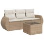 Voir la diapositive 2 : VIDAXL Salon de jardin avec coussins 4 pcs beige resine tressee