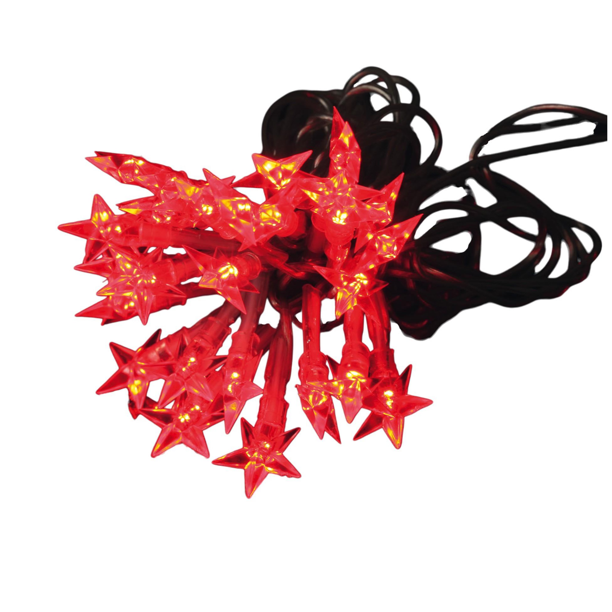 Eden Guirlande lumineuse étoiles souples 60 led rouge 8 fonctions