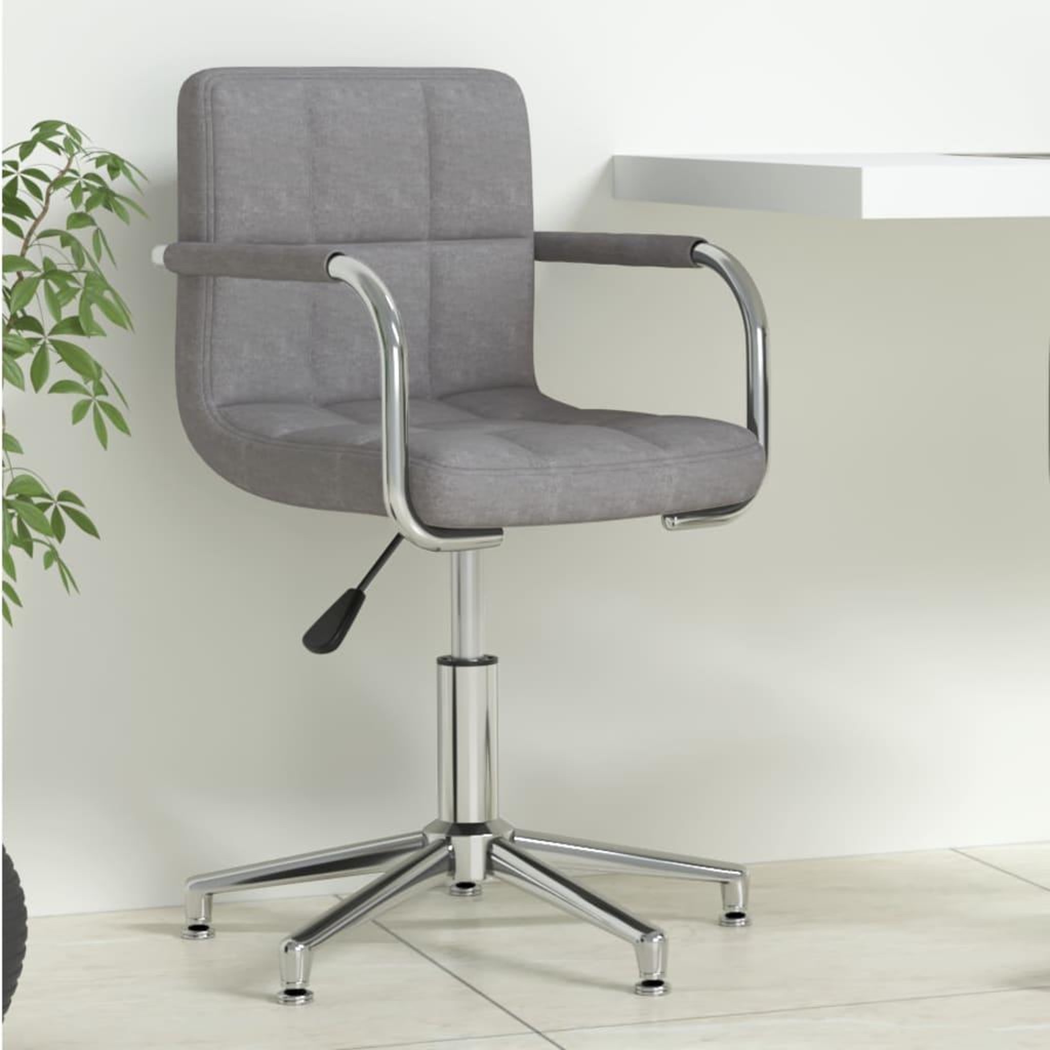 VIDAXL Chaise pivotante de bureau Gris clair Tissu