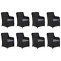 Voir la diapositive 3 : VIDAXL Ensemble a manger de jardin 9 pcs Resine tressee Noir