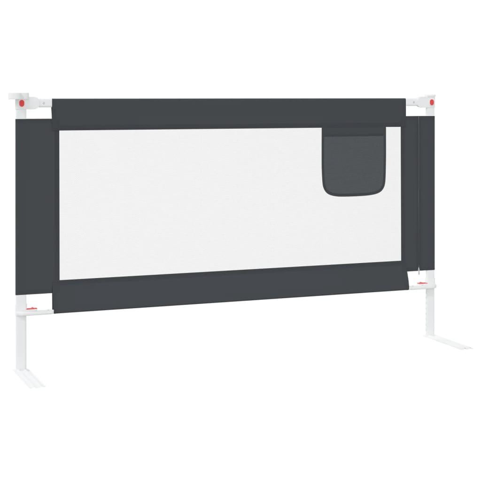 Voir la diapositive 3 : VIDAXL Barriere de securite de lit d'enfant Gris fonce 150x25 cm Tissu