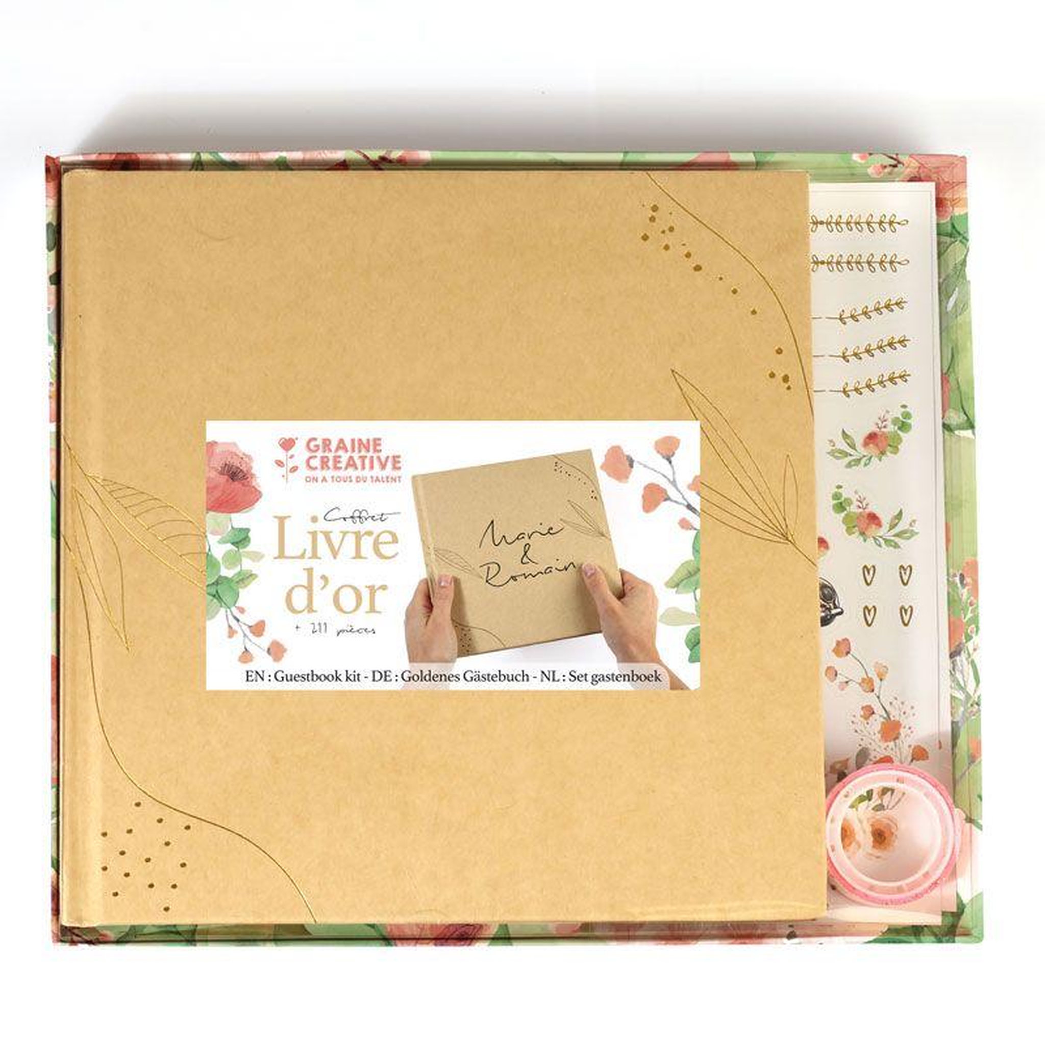 Voir la diapositive 2 : Graine créative Coffret papeterie livre d'or de mariage