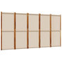 Voir la diapositive 2 : VIDAXL Cloison de separation 5 panneaux taupe 350x180 cm