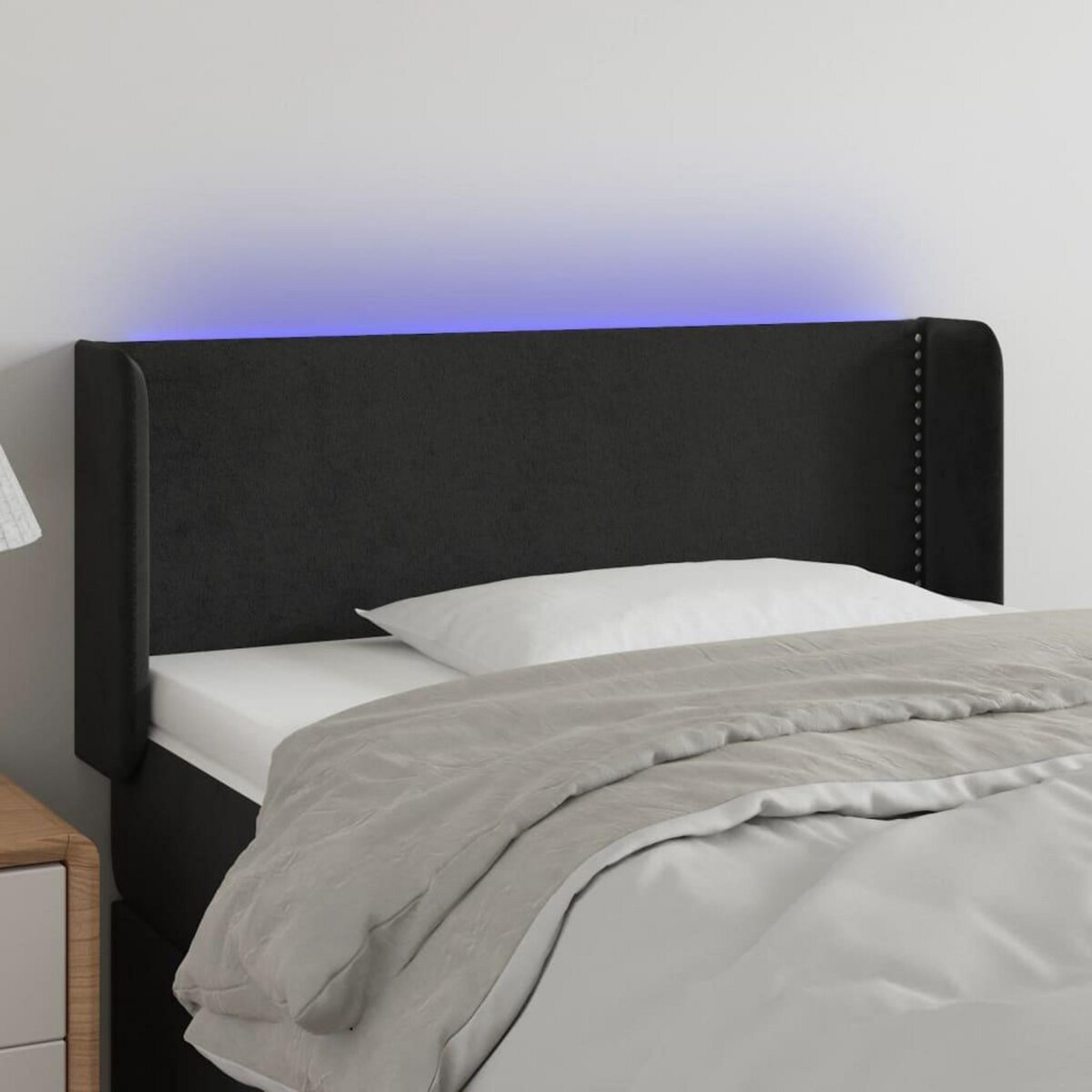 VIDAXL Tete de lit a LED Noir 103x16x78/88 cm Velours