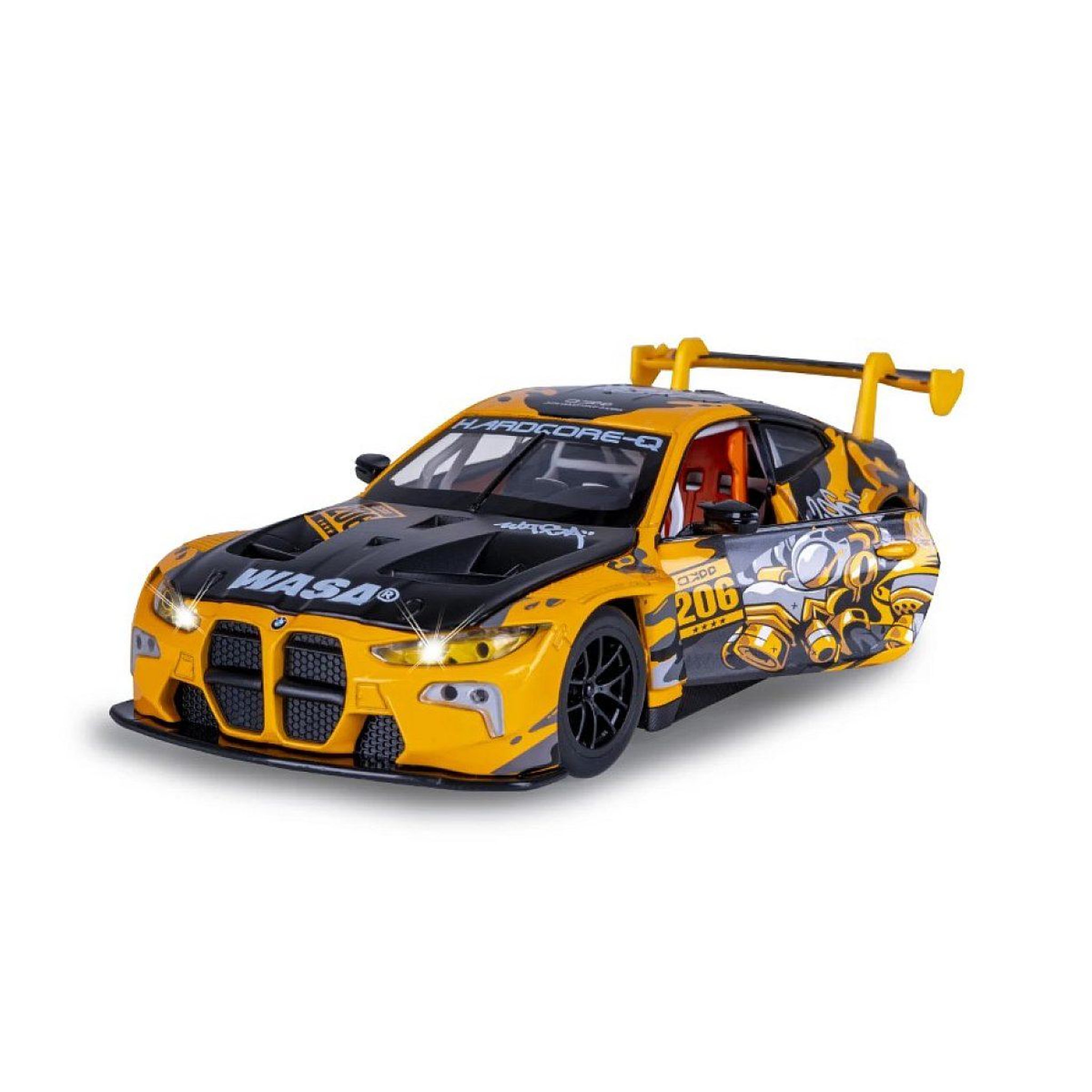 Jamara Bmw m4 gt3 miniature 1:24 jaune avec piles