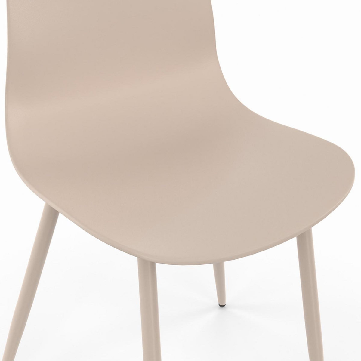 ID MARKET Lot de 6 chaises en polypropylène KIARA mix color gris foncé x2, terracotta x2, beige x2 avec pieds en métal