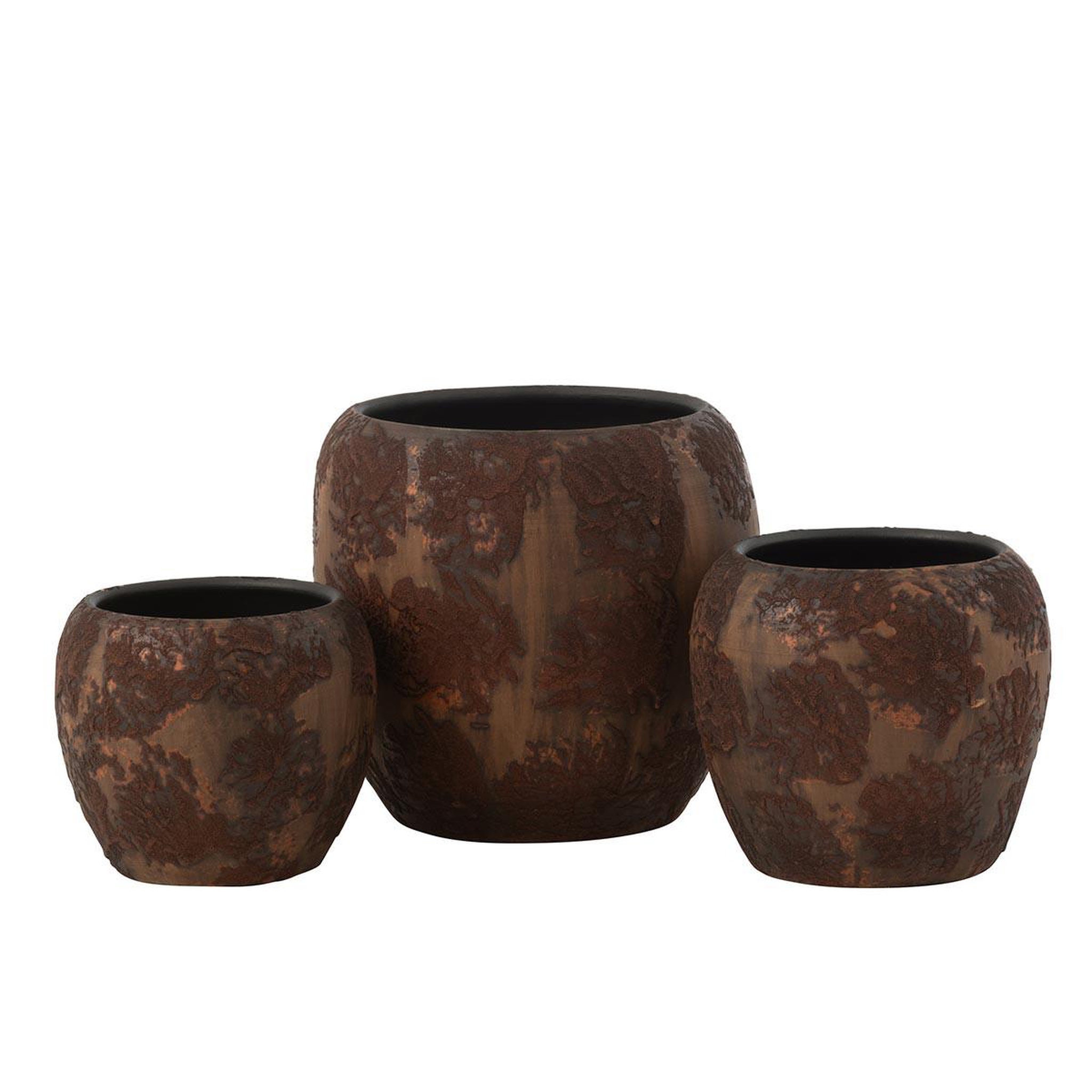 Voir la diapositive 2 : J-LINE Pot en terre cuite  amphore  24cm marron