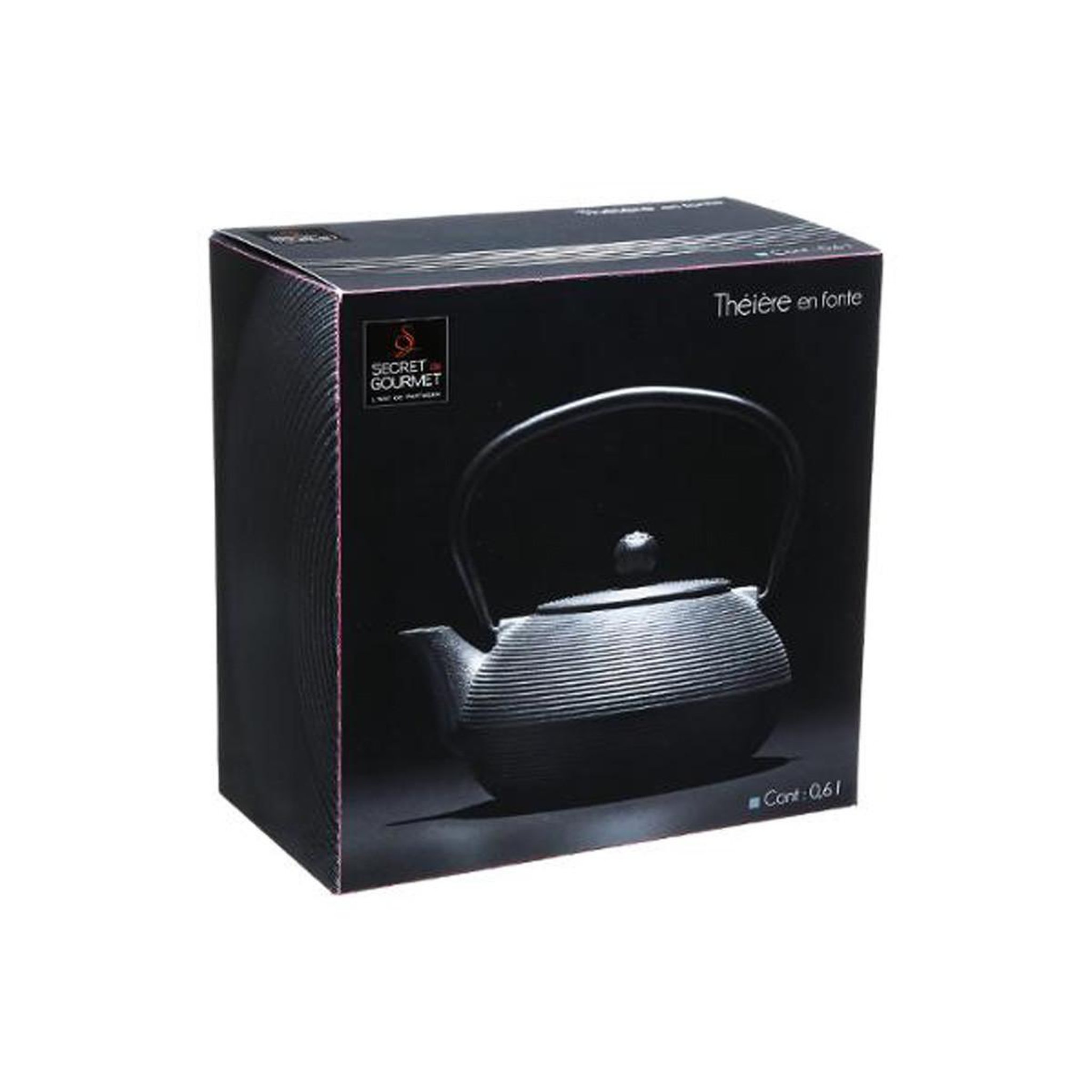 Voir la diapositive 5 : SECRET DE GOURMET Théière à filtre en fonte Marin - 600 ml - Noir