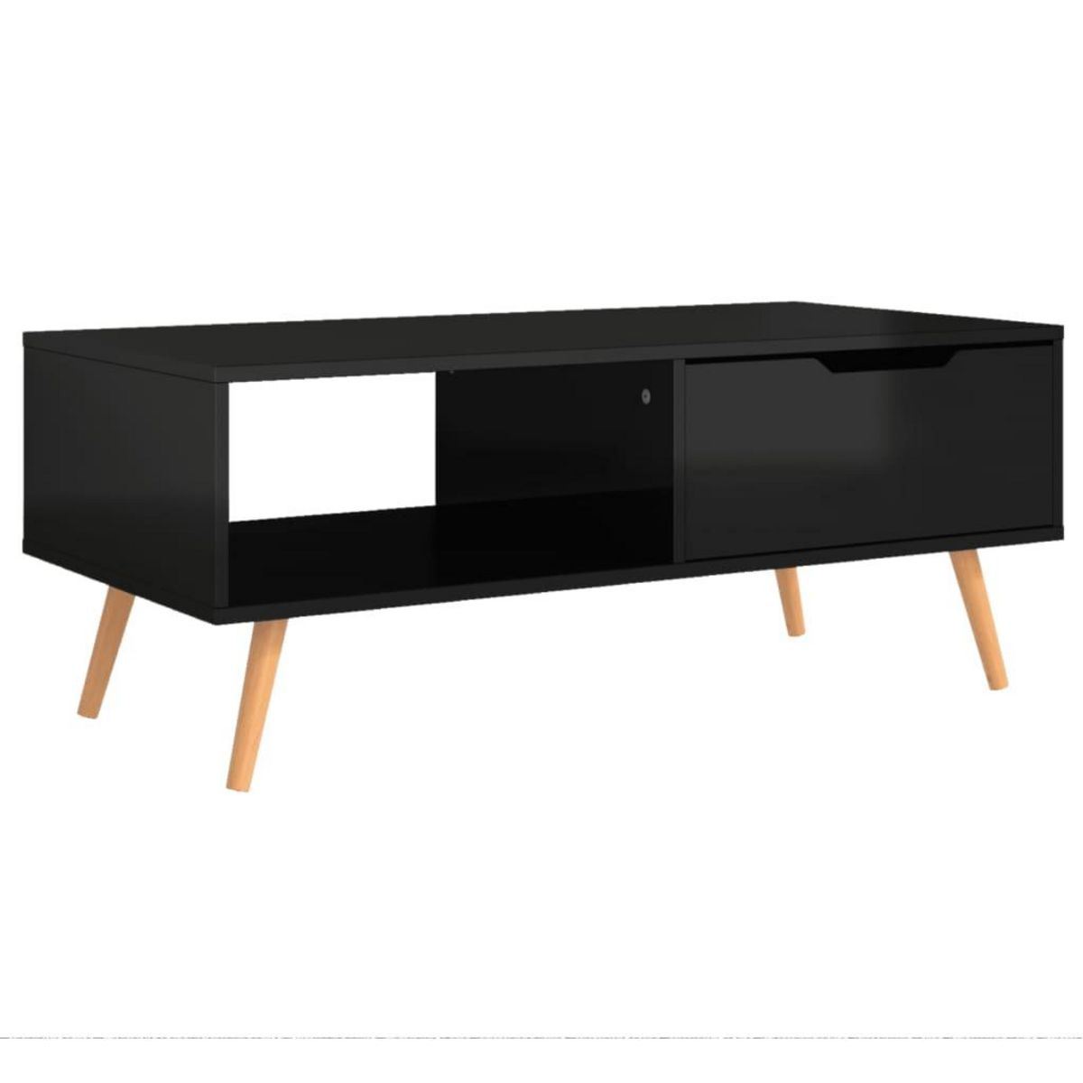 VIDAXL Table basse Noir brillant 100x49,5x43 cm Bois d'ingenierie