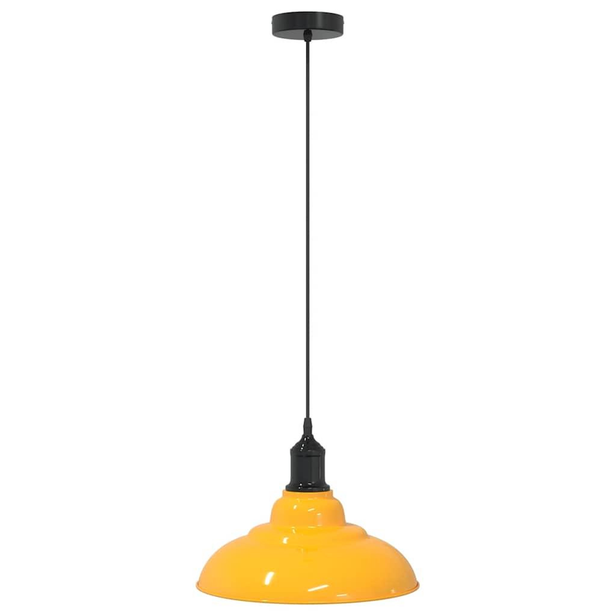 Voir la diapositive 2 : VIDAXL Lampe suspendue reglable hauteur E27 jaune brillant Ø31cm metal