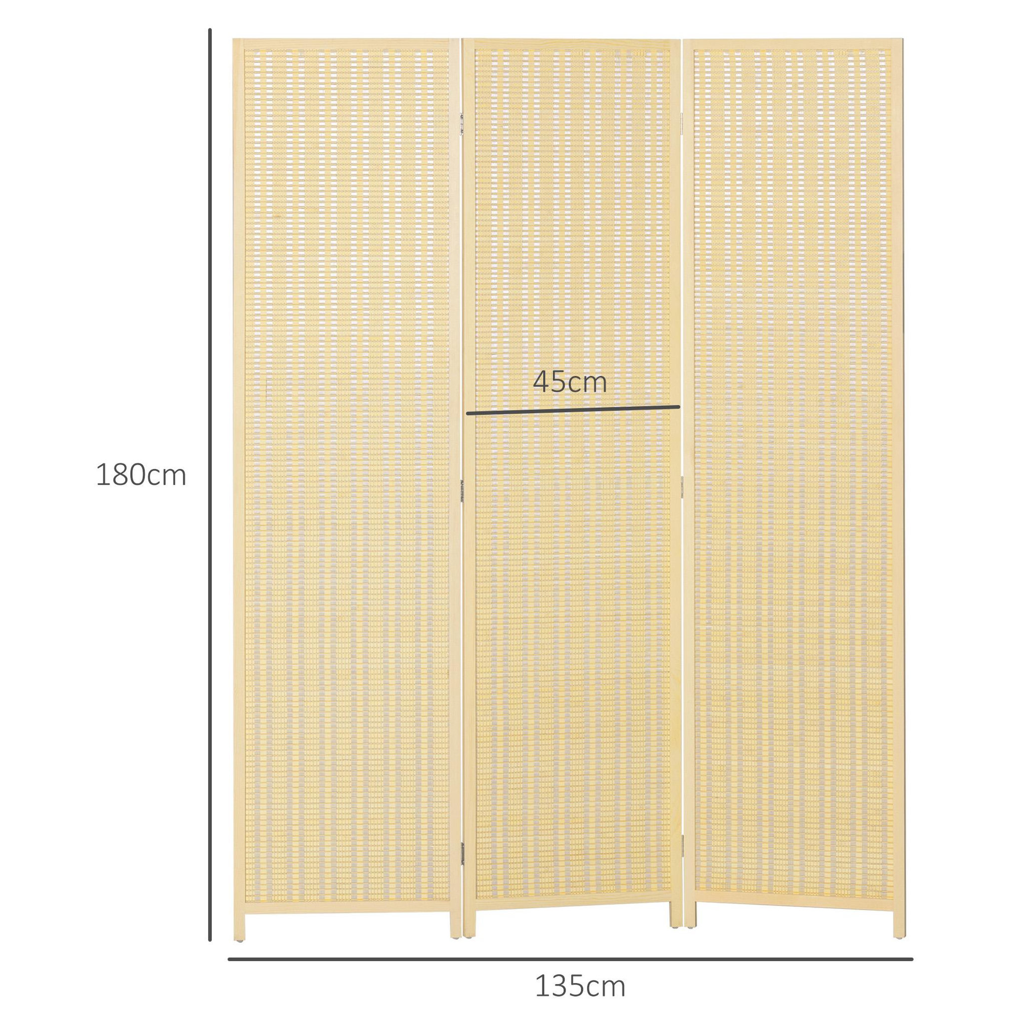 Voir la diapositive 3 : HOMCOM Paravent interieur en bois 3 panneaux 135 x 180 cm séparateur de pièce pliable bois naturel