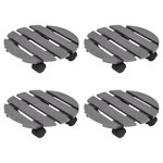 VIDAXL Chariots a plantes 4 pcs Gris Ø30x7,5 cm WPC
