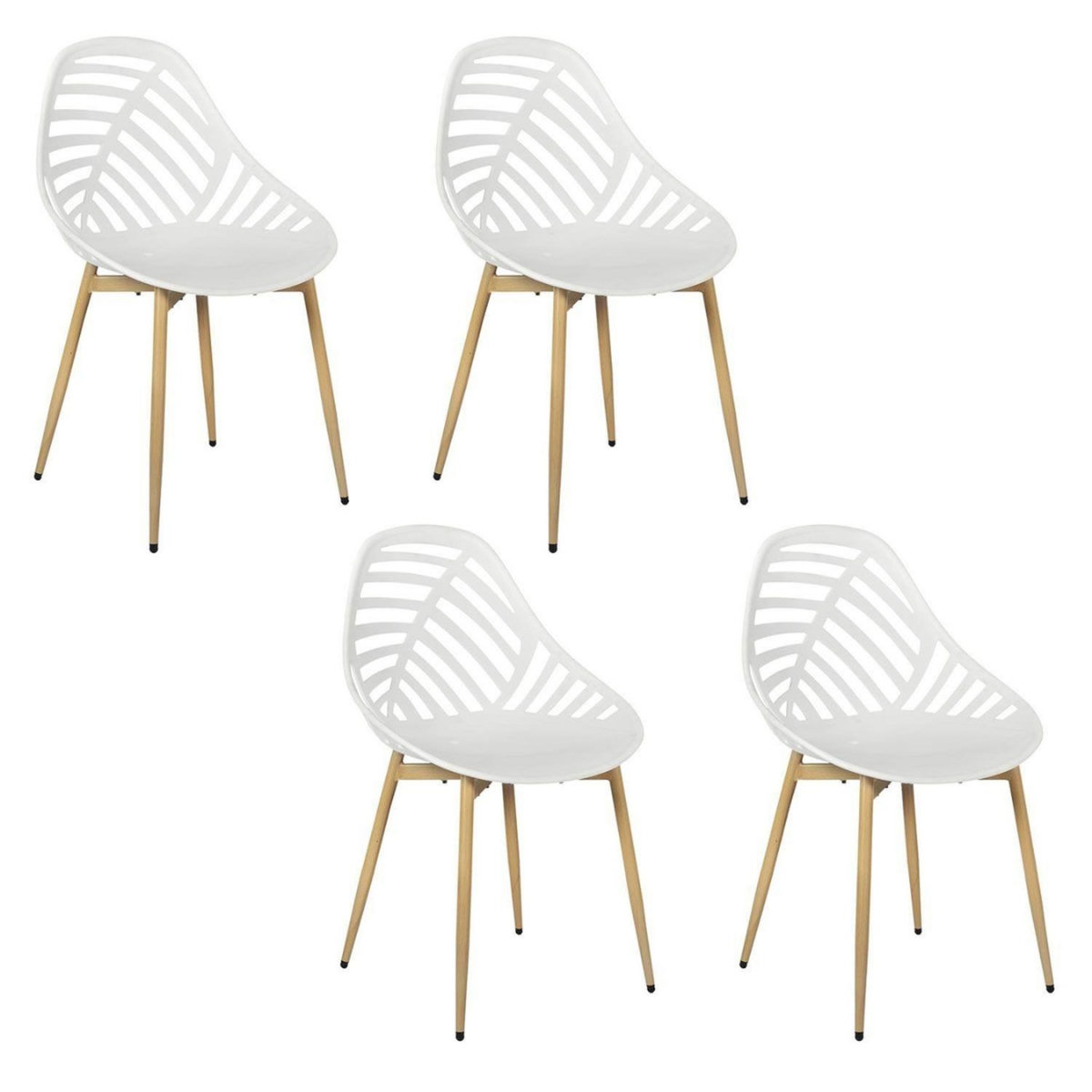 The Home Deco Factory Lot de 4 chaises ajourées ALAMEDA