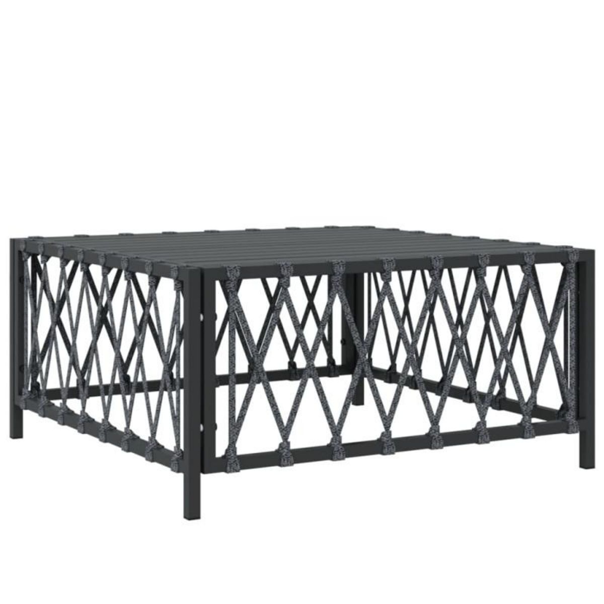 VIDAXL Table de jardin anthracite 70x70x34 cm tissu tissé