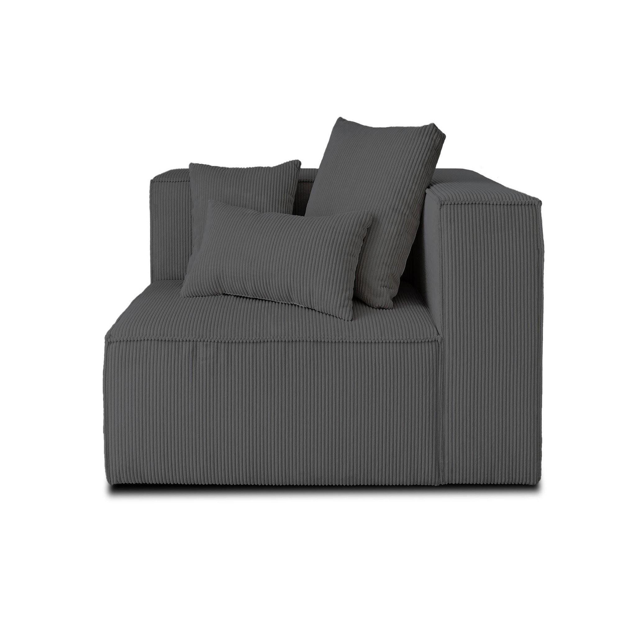 Voir la diapositive 1 : LISA DESIGN Colombine - module d'assise droit - en velours côtelé