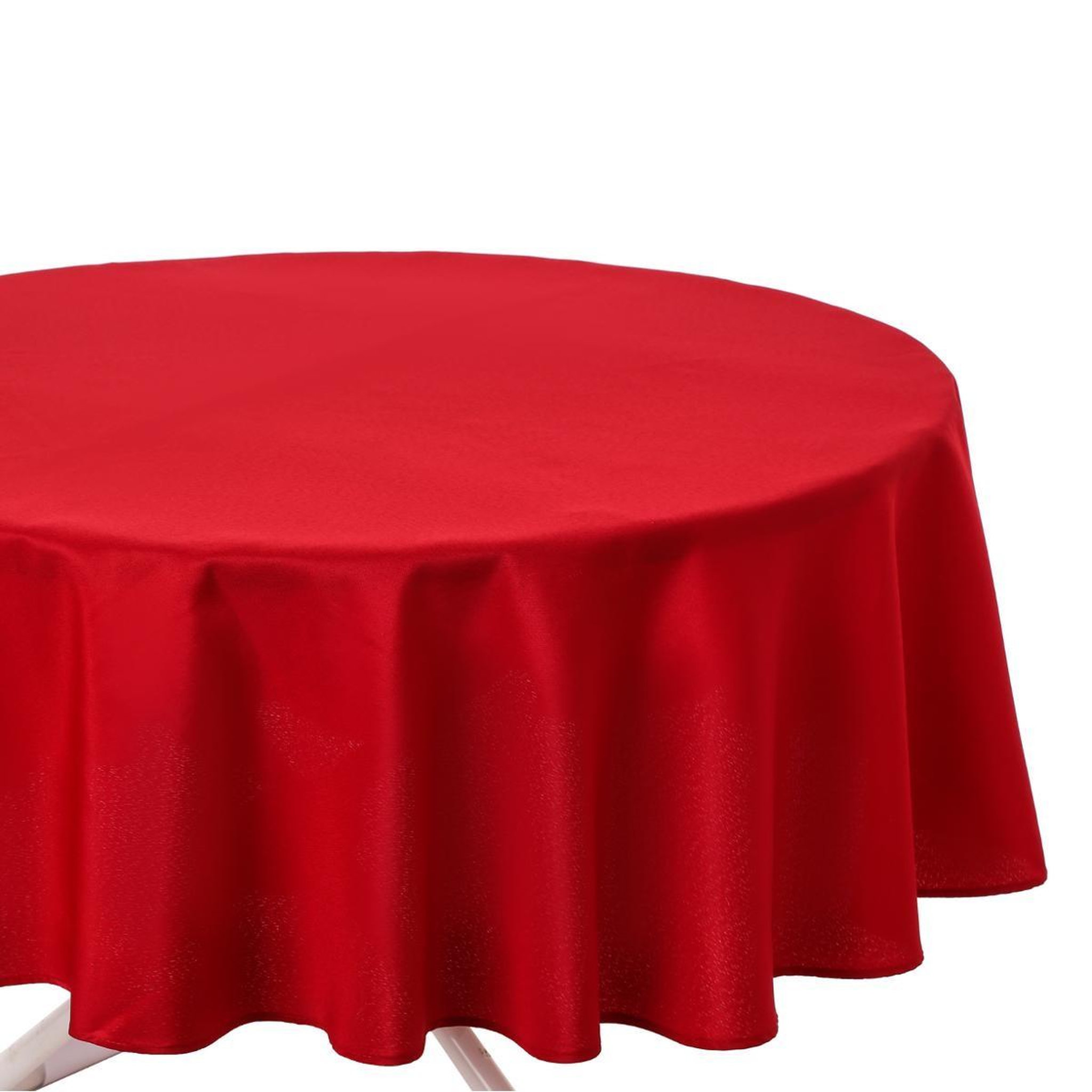 Voir la diapositive 3 : ATMOSPHERA Nappe antitache ronde  unie  180cm rouge