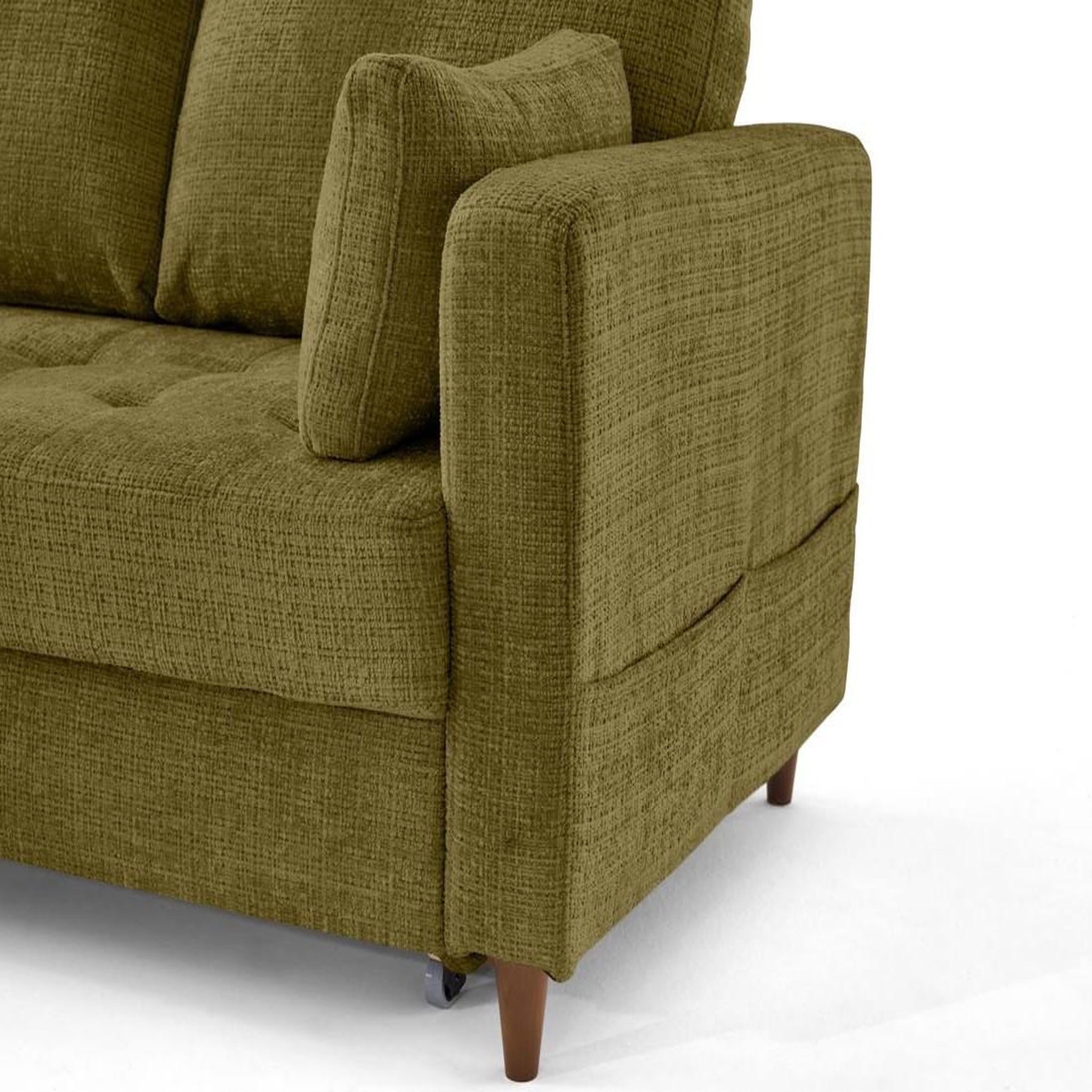 Voir la diapositive 6 : BEST MOBILIER Anna - canapé d'angle gauche 5 places convertible en velours texturé
