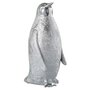 Paris Prix Statue Déco en Résine  Pingouin  32cm Argent