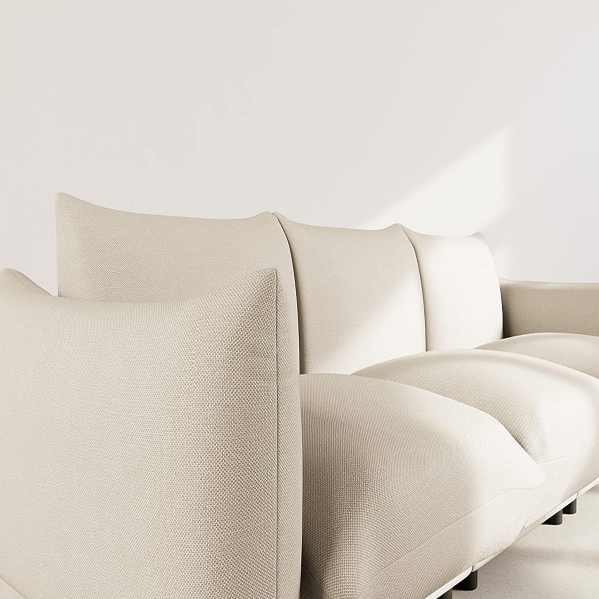 Voir la diapositive 6 : BEST MOBILIER Jeanne - canapé modulable d'angle réversible 4 places en velours texturé