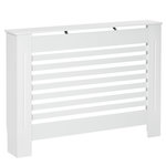 HOMCOM Cache-radiateur design à lattes panneau cabinet dim. 112L x 19l x 81H cm MDF blanc