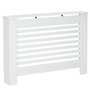 Voir la diapositive 1 : HOMCOM Cache-radiateur design à lattes panneau cabinet dim. 112L x 19l x 81H cm MDF blanc