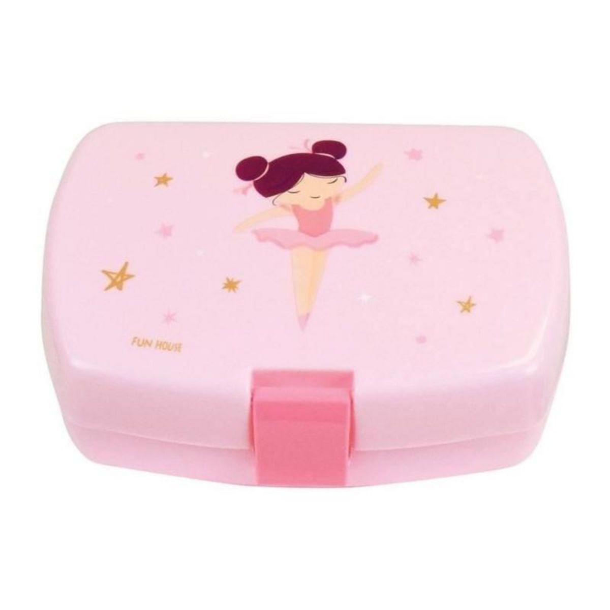 Fun House Lot Vaisselle Danseuse Ballerine - FUN HOUSE - 006364 - Verre, Assiette Creuse, Assiette Plate, Couverts, Gourde et Boîte Goût