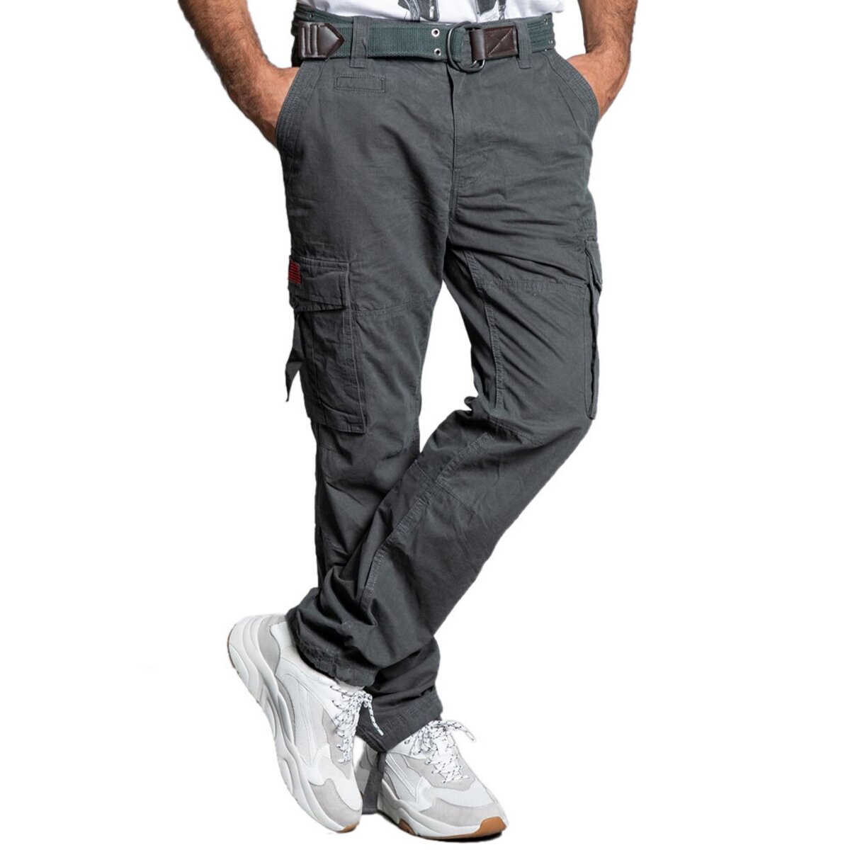 Pantalon cargo gris homme hot sale