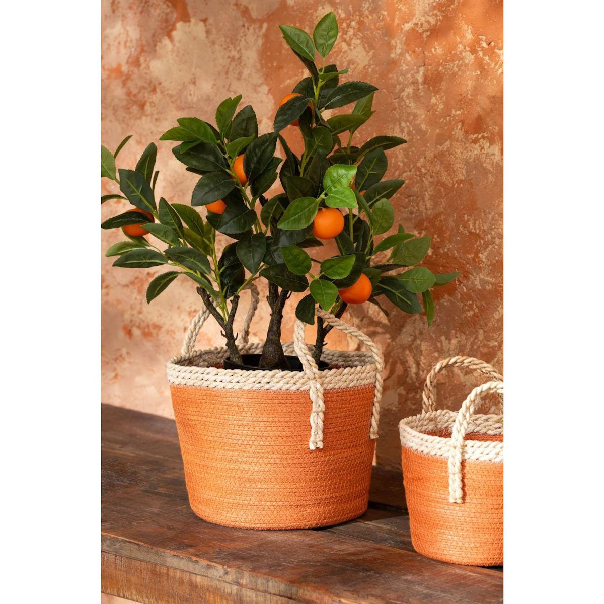 Paris Prix Lot de 3 Paniers de Rangement  Issac  29cm Orange