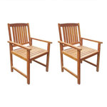 VIDAXL Chaises de jardin lot de 2 Bois d acacia massif Marron